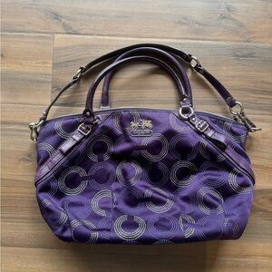 Coach Purple Patterned Shoulder Bag